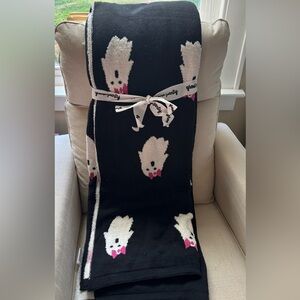 NWT Ghost Party Halloween Chic Ghost Pink Bow Plush Throw Blanket 50 x 70